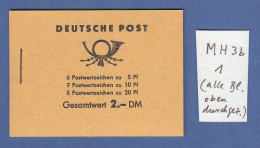 DDR Markenheftchen MH 3 B 1 Postfrisch **  (alle HBL Oben Durchgezähnt) - Postzegelboekjes