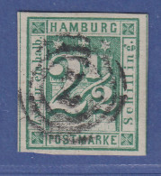 Hamburg 2 1/2 Schilling Grün Mi.-Nr. 9 Gestempelt, Geprüft Georg Bühler - Hambourg