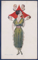 CPA Jeu De Cartes Carte à Jouer Non Circulé Femme Woman Art Nouveau Surréalisme - Cartas