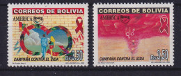 Bolivien 2000 Amerika: Kampf Gegen AIDS Mi.-Nr. 1452-1453 Postfrisch ** - Bolivie