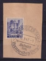 Saarland 1947 Mi.-Nr. 221 Z Mit So.-O DUDWEILER Auf Briefstück Gpr. NEY - Oblitérés