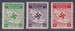 Sudetenland 1938 Sudetendeutsches Niederland Unverausgabte Mi.-Nr. I - III A ** - Sudetenland