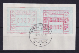 Schweiz FRAMA-ATM Mi-Nr. 3.3b Doppeldruck Und Normal-ATM Auf Briefstück  - Automatic Stamps