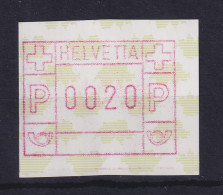 Schweiz FRAMA-ATM Mi-Nr. 5 Schmale Rolle (Breite Nur 38mm) Wert 0020 ** - Automatenzegels