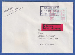 Schweiz FRAMA-ATM Mi-Nr. 3.5b Wert 490 Auf Eilbrief Aus Romanshorn Nach München - Automatic Stamps