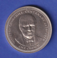 Isle Of Man Silbermünze 1 Crown Winston Churchill 1974 - Sonstige & Ohne Zuordnung