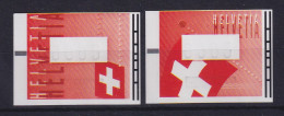 Schweiz 2005 ATM Flaggen Mi.-Nr. 15-16  Je Wert 0005 Nur Halb Gedruckt ** - Automatenzegels
