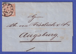 Baden 9 Kr Rötlichbraun  Mi.-Nr. 20 A  Mit Zweikreisstempel FREIBURG 1867 - Briefe U. Dokumente