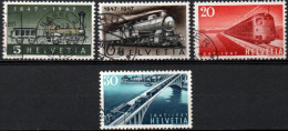 SUISSE ,SCHWEIZ,1947, MI  484 - 487,  YV, 441 - 444 , 100 JAHRE SCHWEIZER EISENBAHN, GESTEMPELT, OBLITERE - Gebraucht