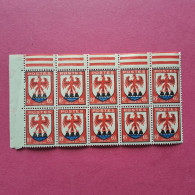 N°758 60 C. Armoiries De Nice - Coin Haut Droit De Feuille De 10 Timbres Neuf ** (décalage Couleur) - 1941-66 Coat Of Arms And Heraldry