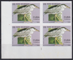 1993.186 CUBA 1993 20c WATER BIRD AVES PAJAROS IMPERFORATED PROOF BLOCK 4.  - Geschnittene, Druckproben Und Abarten