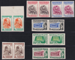 1951-470 CUBA REPUBLICA 1951 JOSE RAUL CAPABLANCA CHESS MASTER IMPERFORATED PROOF PAIR.  - Imperforates, Proofs & Errors