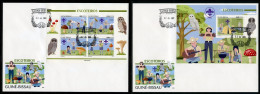 Guinea Bissau 2023, Scout, Owl, Mushrooms, 4val In BF +BF In 2FDC - Covers & Documents