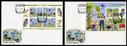 Guinea Bissau 2023, Scout, Owl, Mushrooms, 4val In BF +BF In 2FDC - Funghi