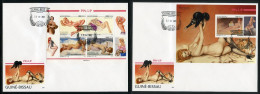 Guinea Bissau 2023, Art, Pin Up, Nude, 4val In BF +BF In 2FDC - Naakt