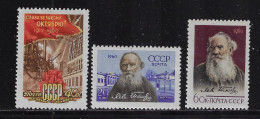 RUSSIA 1960 TOLSTOY SCOTT #2390,2391,2393 MH - Unused Stamps