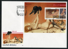 Guinea Bissau 2023, Art, Pin Up, Nude, Cat, BF In FDC - Nudi