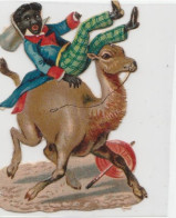 7 Scraps  Découpis  Black People  Riding A Ostrich , Crocodile , Rinoceros , Donkey ,Hipopothamus , Camel - Animales