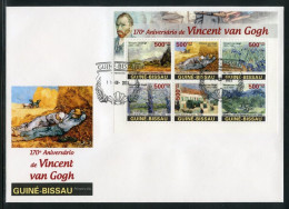 Guinea Bissau 2023, Art, Van Gogh, 6val In BF In FDC - Nus