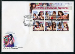 Guinea Bissau 2023, Cinema, Japanese Actresses, 6val In BF In FDC - Cinema