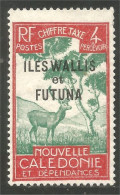 XW01-2678 Wallis Et Futuna 4c Surcharge Cerf Niaouli Deer Hirsch Sans Gomme - Usados