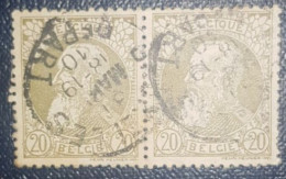 Belgium 20C Pair Used Postmark Classic Stamps King Leopold - Altri & Non Classificati