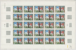 N° 2354 2,10 Fr Les Amoureux De Peynet Dont Variété 2354c Feuille De 25 Ex. Neufs ** MNH Vendue à La Valeur Faciale TB - Full Sheets