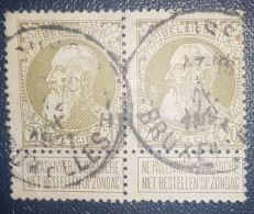 Belgium King Leopold 20C Pair Used Postmark Classic Stamps - Sonstige & Ohne Zuordnung