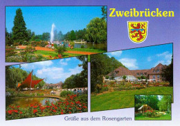 AK Zweibrücken-Grüße Aus Dem Rosengarten 4 Motive, Rheinland-Pfalz (Zweibrü 164) - Zweibruecken