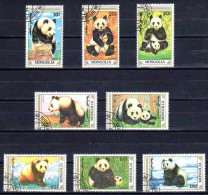 Animaux Pandas Mongolie 1990 (68) Yvert N° 1765 à 1772 Oblitérés Used - Bären