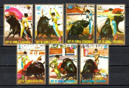 Animaux Corrida Guinée Equatoriale 1975 (115) Yvert N° 61 Et PA 45 Neufs** MNH - Vacas