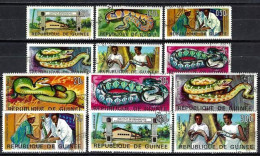 Animaux Serpents Guinée 1967 (183) Yvert N° 316 à 325 Et PA 69+70 Oblitérés Used - Serpenti