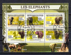 Animaux Eléphants Guinée 2009 (240) Yvert N° 4002 à 4007 Oblitérés Used - Elefantes