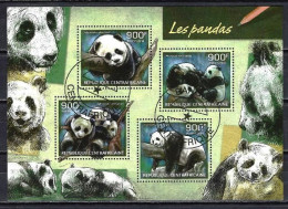 Animaux Pandas Centrafrique 2014 (263) Yvert N° 3154 à 3157 Oblitérés Used - Orsi