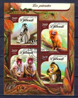 Animaux Primates Djibouti 2016 (333) Yvert N° 879 à 882 Oblitérés Used - Affen