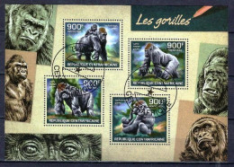 Animaux Gorilles Centrafrique 2014 (331) Yvert N° 3226 à 3229 Oblitérés Used - Gorilles