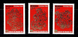 Christmas Island 2024 Year Of The Dragon  Set Of 3 MNH - Christmaseiland