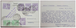 O) 1927 LATVIA,  ARMS AND STARS FOR VIDZEME, KURZEME AND LATGALE, MULTIPLE STAMPS,  ALEXANDER E. LASS,  CIRCULATED TO  G - Lettland