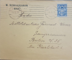 O) 1922 LATVIA,  ARMS AND STARS FOR VIDZEME, KURZEME AND LATGALE  10r Blue,   W. SCHELUDJAKOW,  CIRCULATED TO BERLIN - Lettland