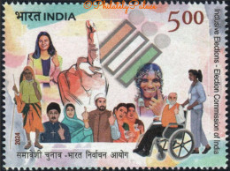 India 2024 Election,Largest Democracy,Hindu,Christian,Sikh,Muslim,Wheelchair,Disabled, MNH (*) Inde Indien - Nuevos