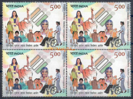 India 2024 Election,Largest Democracy,Hindu,Christian,Sikh,Muslim,Wheelchair,Disabled, Block 4v, MNH (*) Inde Indien - Nuevos