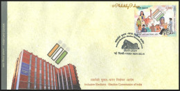 India 2024 Election,Largest Democracy,Hindu,Christian,Sikh,Muslim,Wheelchair,Disabled, FDC Cover (*) Inde Indien - Unused Stamps