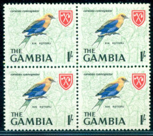 1966 Birds,Vogel,The Blue-bellied Roller,Definitives,Gambia,217,MNH,x4 - Passereaux