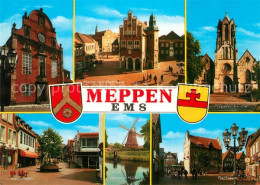 73214654 Meppen Kirche Markt Rathaus Bahnhofstrasse Windmuehle Wappen Meppen - Meppen