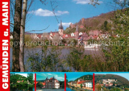 73213868 Gemuenden Main Ansicht Vom Mainufer Schloss Kloster Burgruine Gemuenden - Gemünden