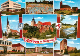 73213614 Greven Westfalen Schule Freibad Kirche Schoeneflieth Hansaviertel Gymna - Greven