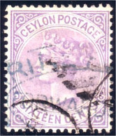 246 Ceylon 16c Purple Brown VF (CEY-4) - Ceylon (...-1947)