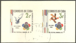 284 Cuba Festival Mondial Jeunesse Youth Minisheet (CUB-77) - Usados