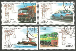 284 Cuba Train Locomotive Auto Bateau Ship Boat Camion Truck (CUB-74a) - Used Stamps