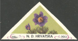 282 Croatia 20 Kuna Fleur Crocus Flower Imperforate Non Dentelé MNH ** Neuf SC (CRO-23) - Croazia